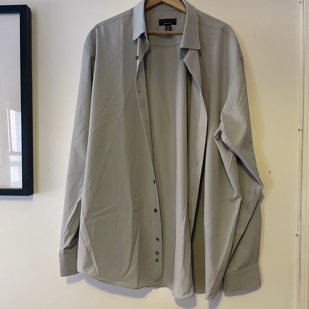 Alfani Men's Light Gray Open Button Shirt Jacket